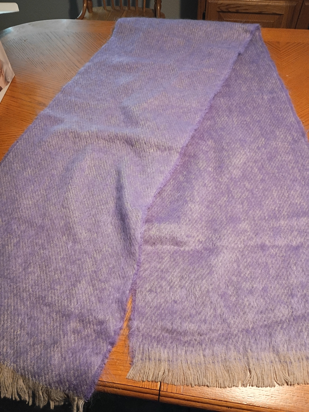 Neisha Crosland London Lavender Mohair Scarf -  Made In Great Britain.
